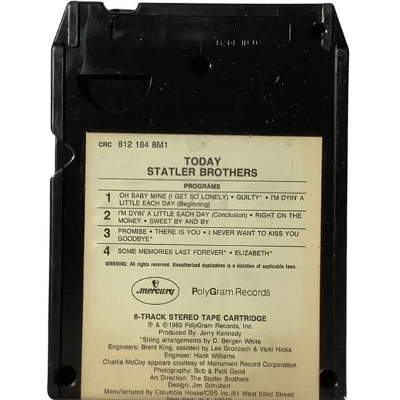 Vintage 8-Track - The Statler Brothers - Today - 1983 Mercury PolyGram Records - Picture 6 of 8